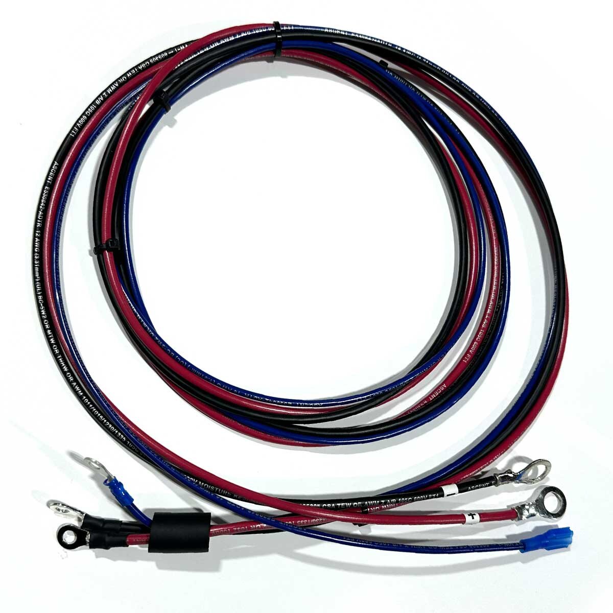 Summit Series II DC cordset for 650W/1050W chargers with ring terminals and LED indicator (LO).